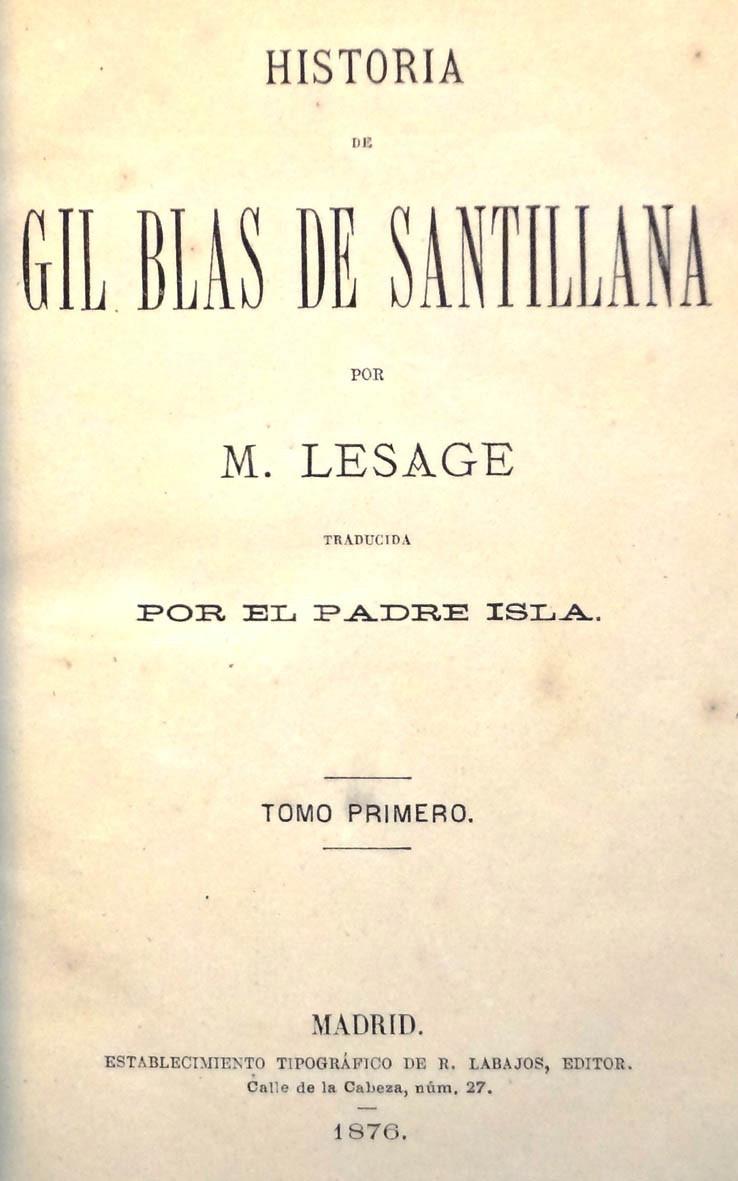 Lesage. Historia de Gil Blas de Santillana