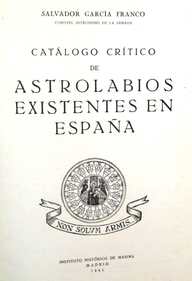 Catálogo crítico de astrolabios en España