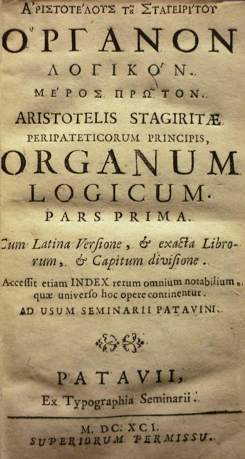 Aristotelis. Organum Logicum