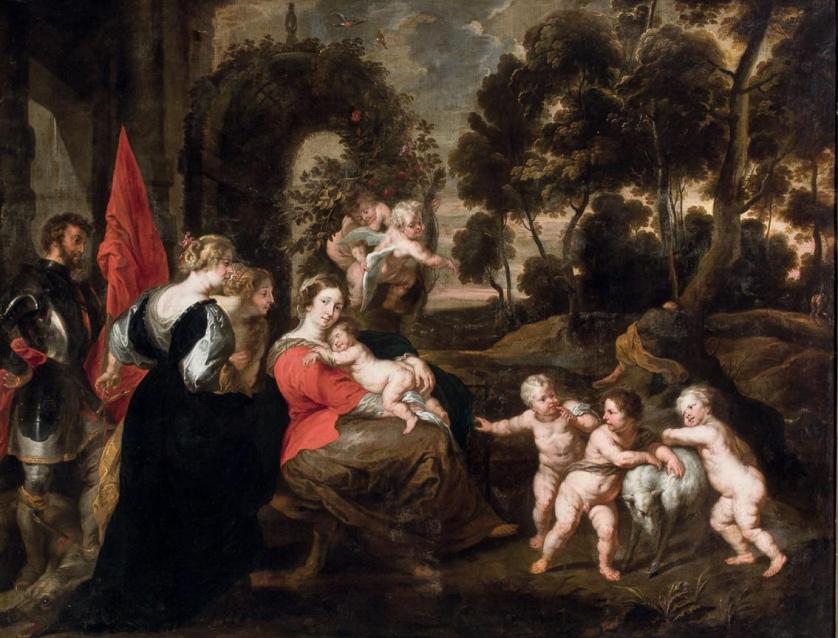 Taller de Rubens. S. XVII. Descanso en la huída a