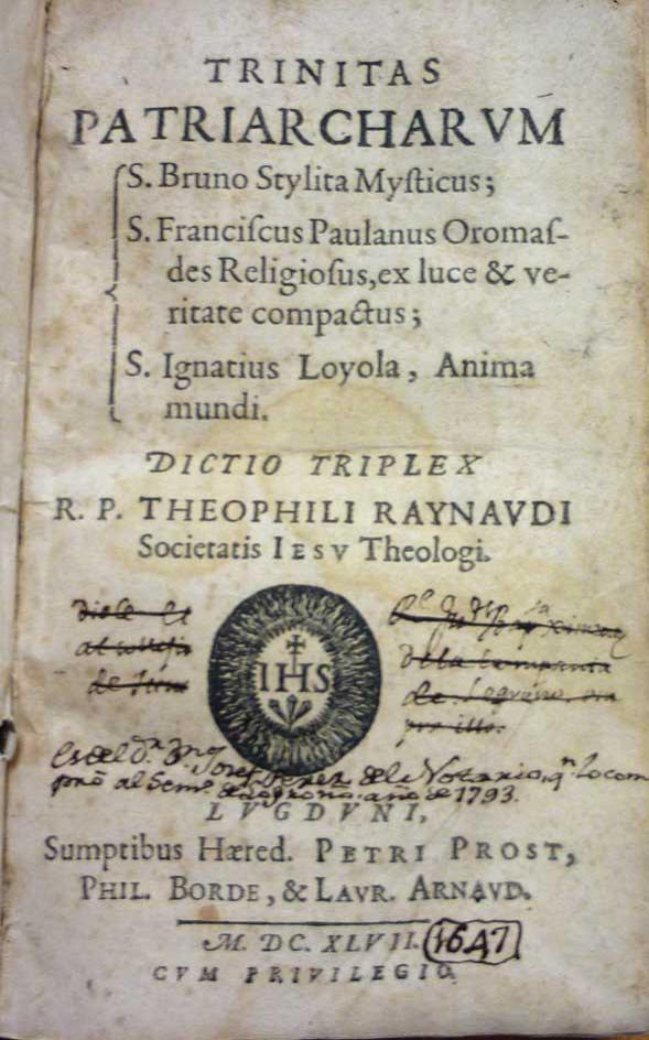 Raynaudi. Trinitas Patriarcharum