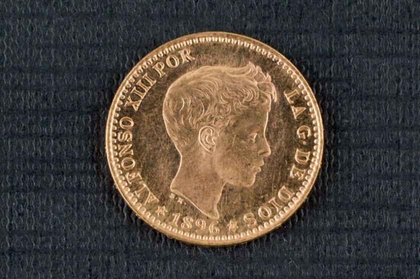 20 pesetas. Alfonso XIII. 1896-61. Reacuñación