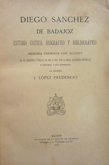 Lopez Prudencio. Diego Sánchez de Badajoz