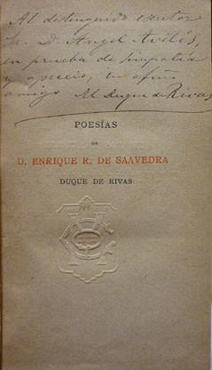 Duque de Rivas. Poesías (dedicatoria)