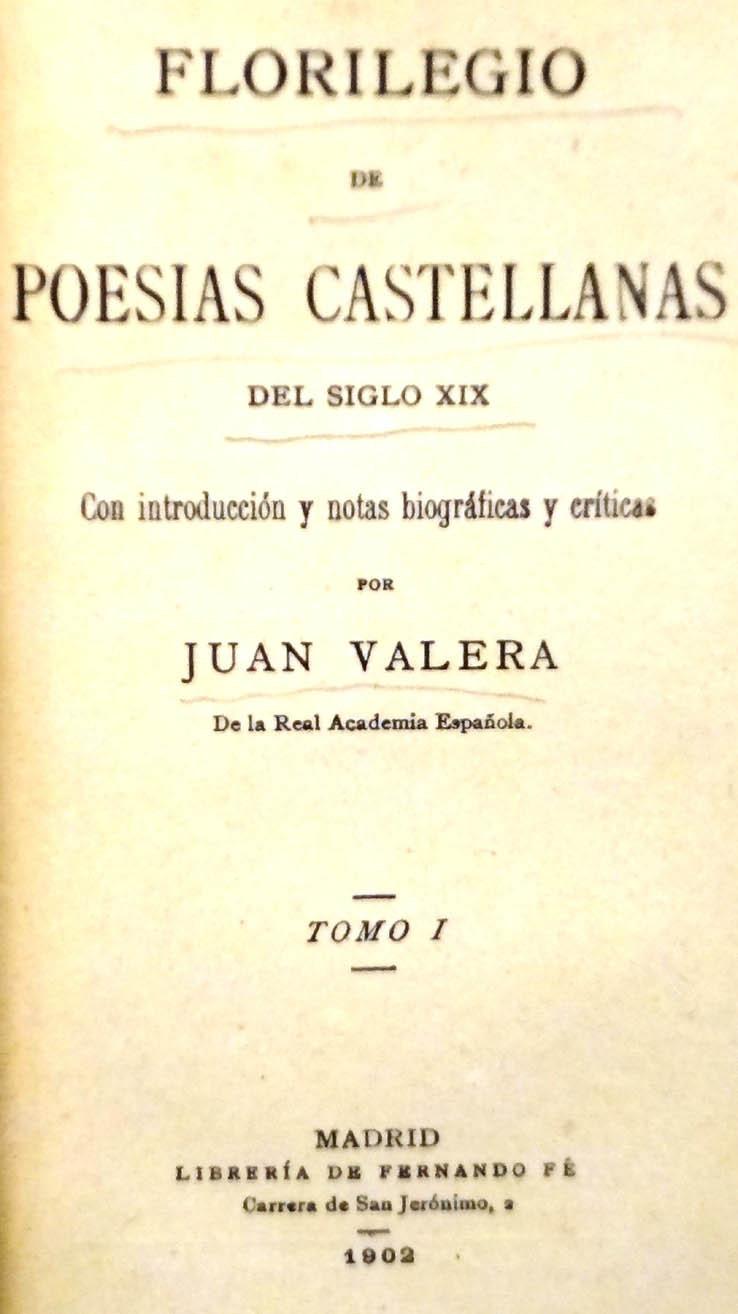 Valera. Florilegio de poesías castellanas