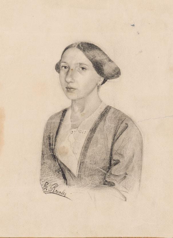 Eduardo Rosales. Portrait of a lady and a note