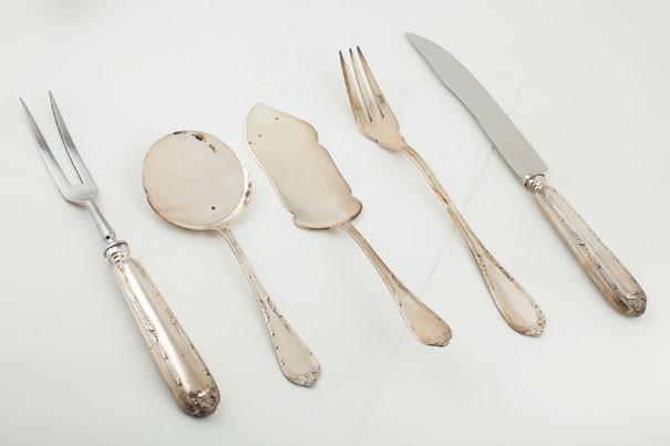 Punched Spanish silver cutlery.