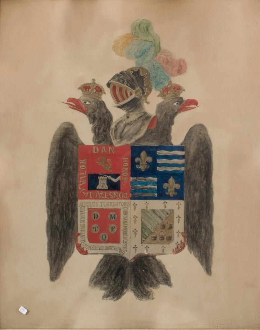 Escuela Española Antigua. Escudo heráldico