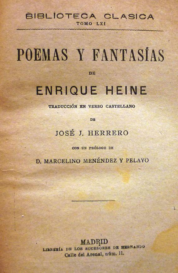Heine. Poemas y fantasías