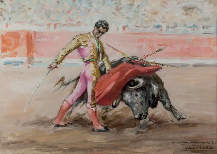 Santos Saavedra. bullfighting pass