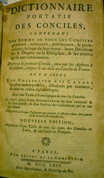 Dictionnaire portatif des conciles