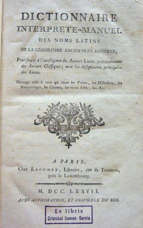 Dictionnaire interprete-manuel des noms latins