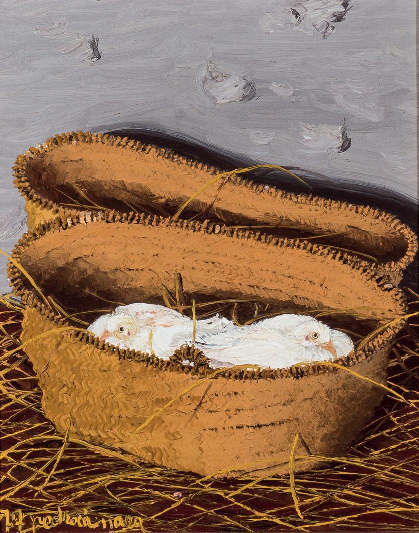 Peter Camera. baskets with birds