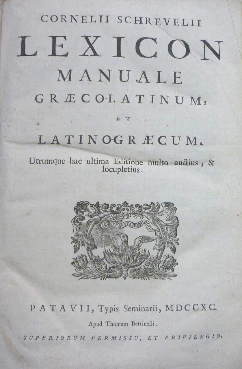 Cornelii Schrevelii Lexicon Manuale