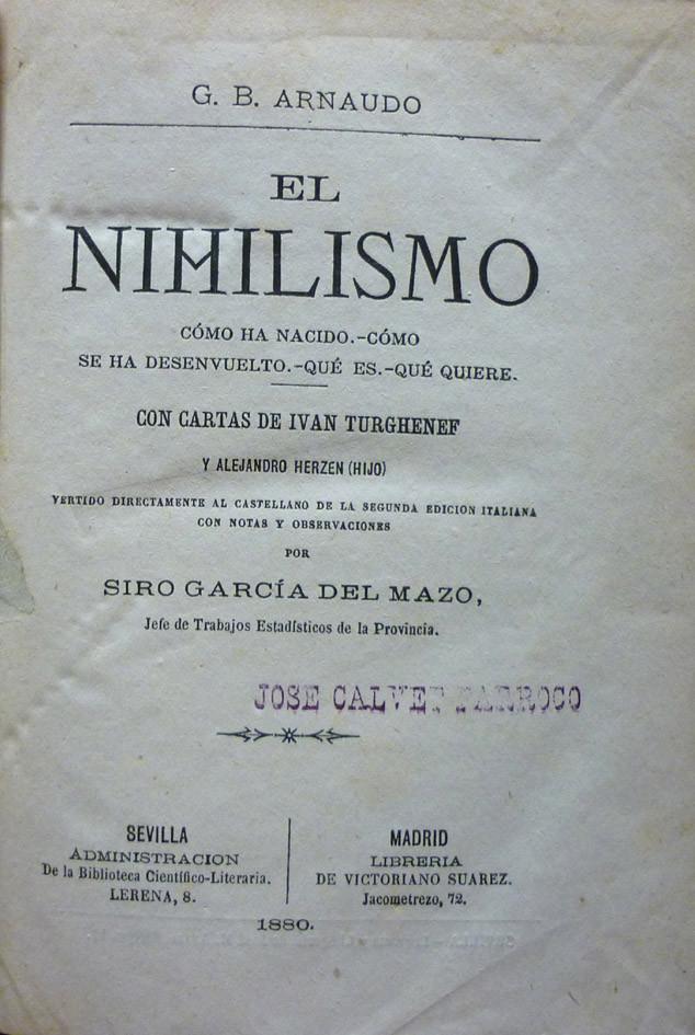 Garcia del Mazo. nihilism