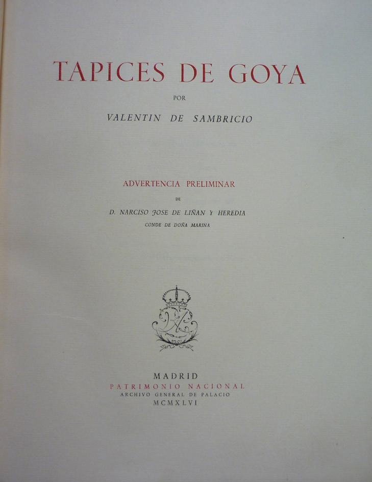 Sambricio. Tapices de Goya
