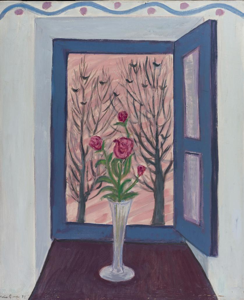 Maria Girona. vase by the window