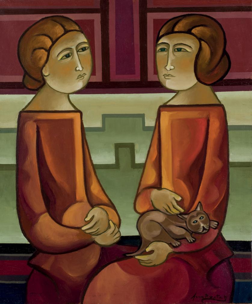 Joan Brotat. Dos mujeres y el gato