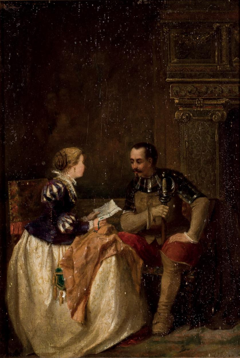 French School S. XIX. reading the letter