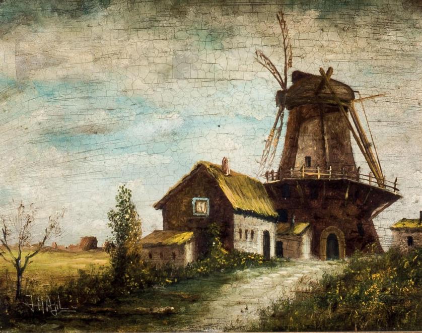 Ancient European School. landscape with mill