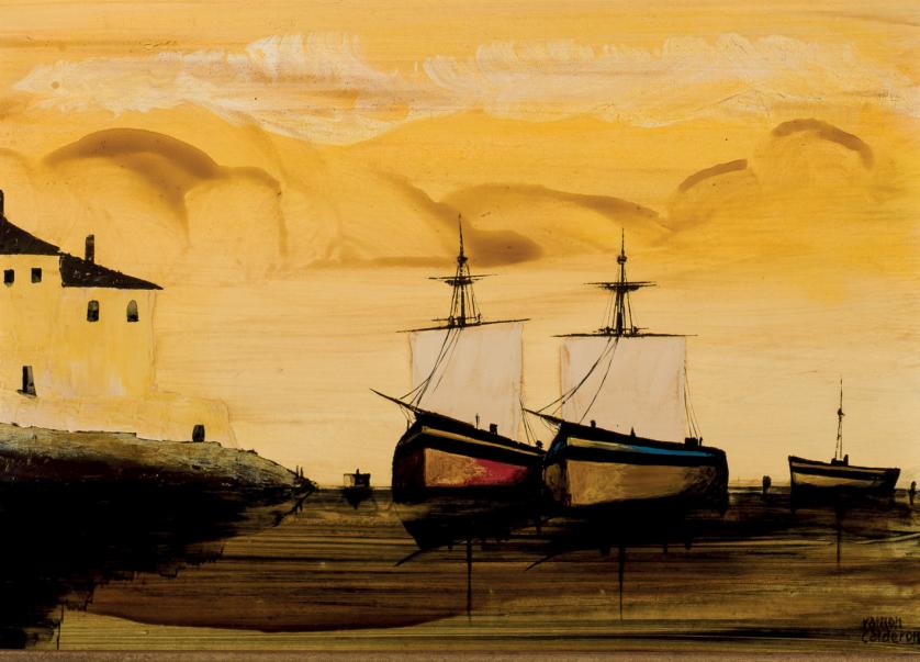 Ramon Calderon. Ships on the shore