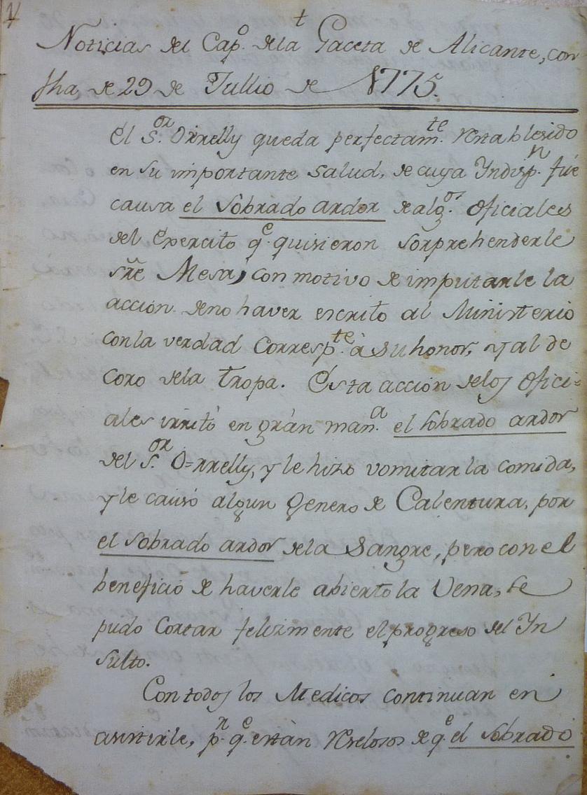 Antiguas notas manuscritas. s. XVIII