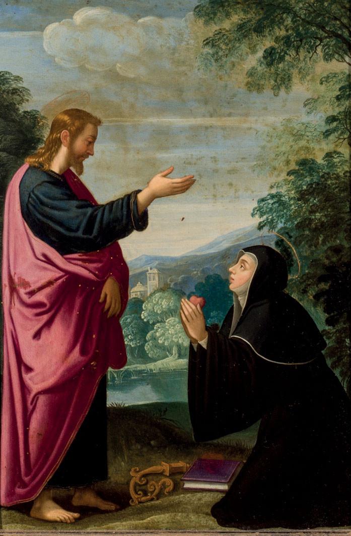 Escuela Española S. XVII. Madre abadesa y Jesús