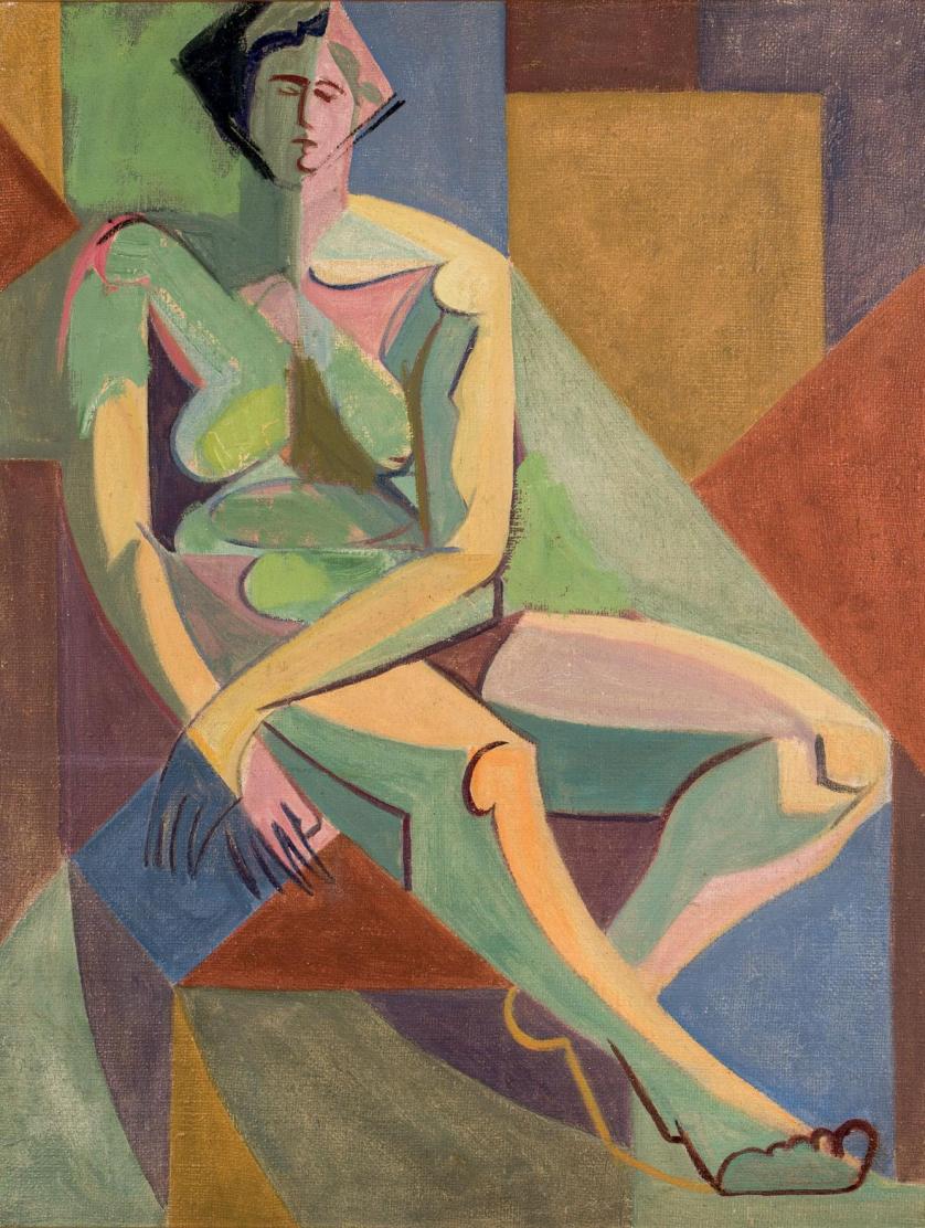Andre Lhothe. seated nude model