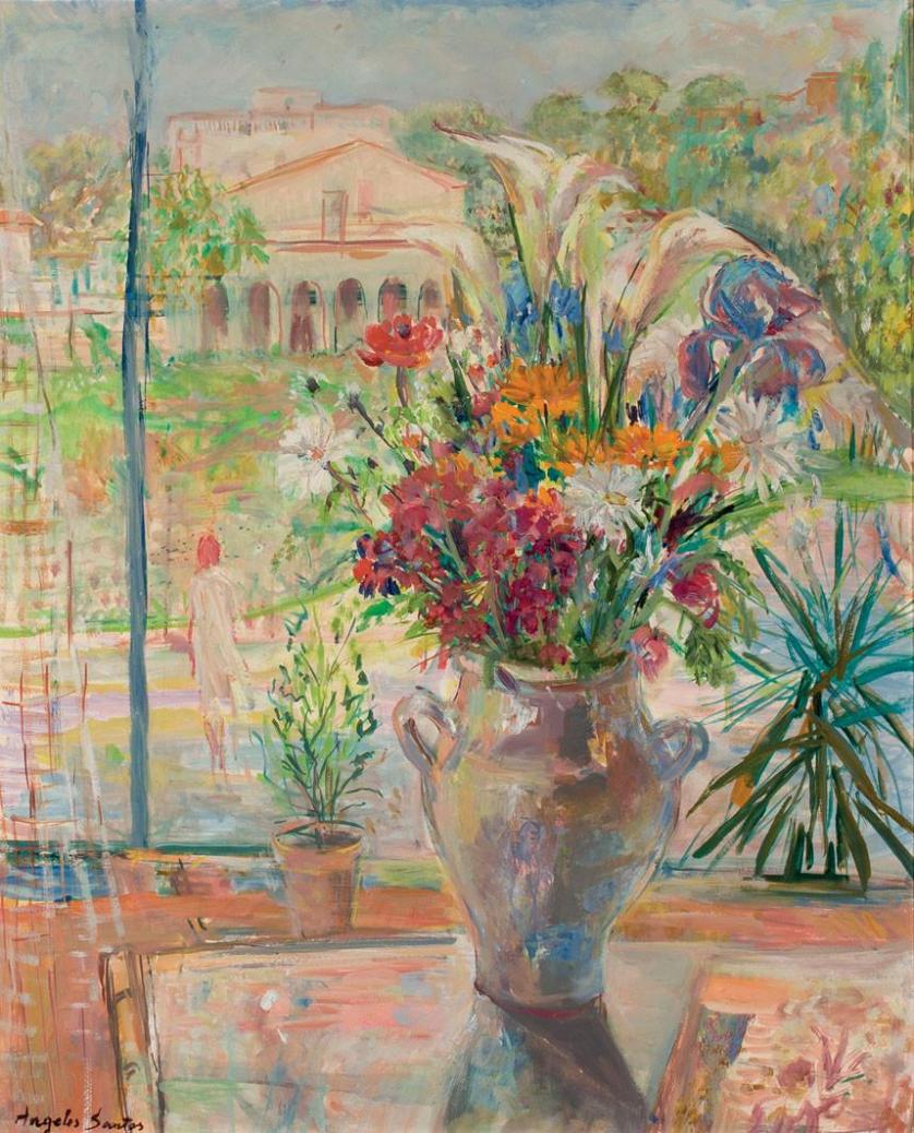 Angeles Santos Torroella. view with vase