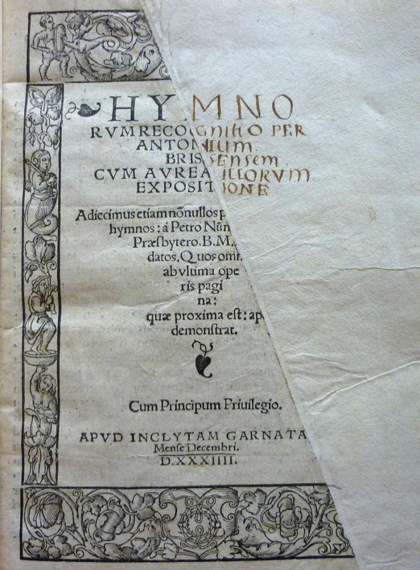 Hymnorum recognitio per Antonium Brissensem