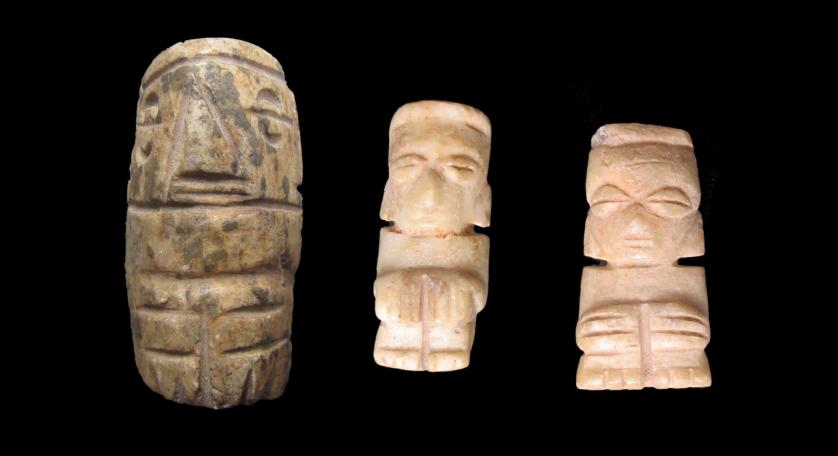 Tres penates de piedra. Mixteca. 600-800 A.D