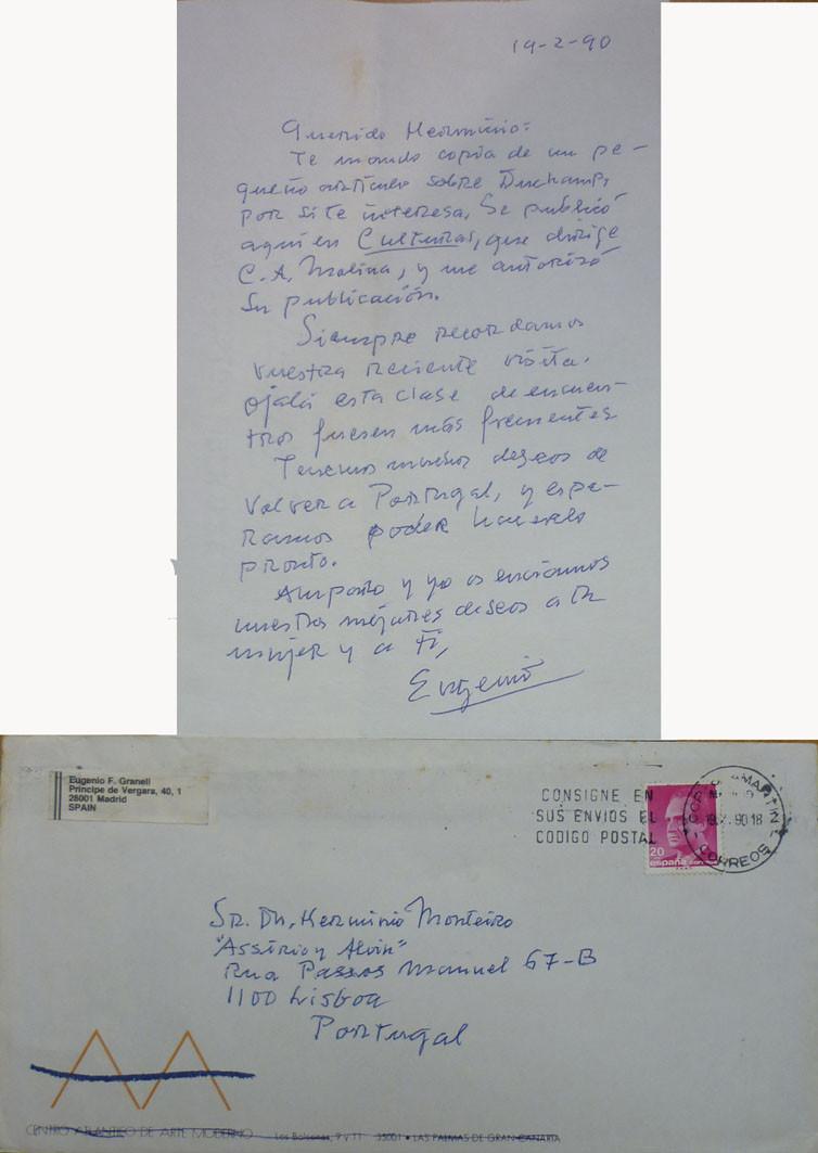 Eugenio Granell. Carta autógrafa
