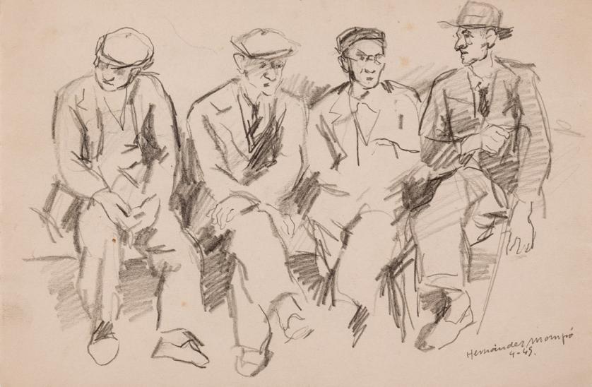 Manuel Hernandez Mompo. Four men sitting