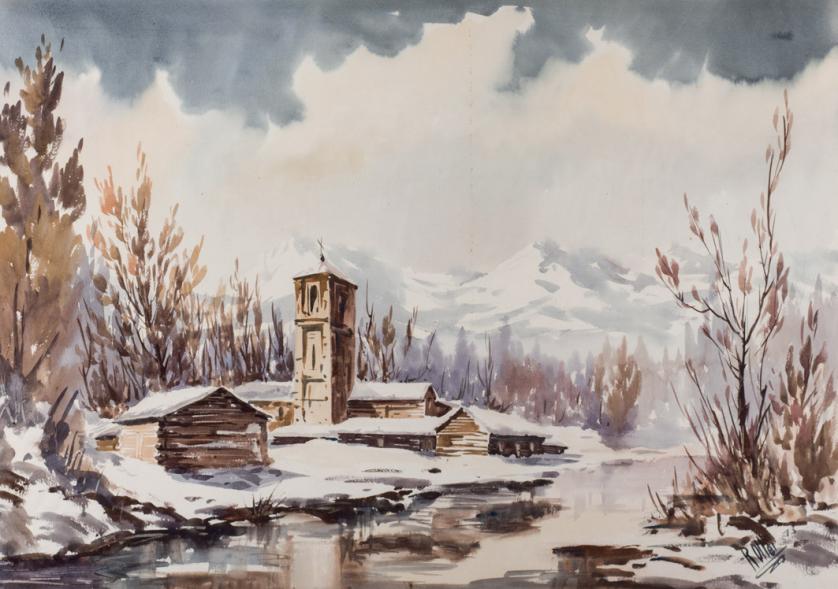 Raphael Oller. Village under the snow