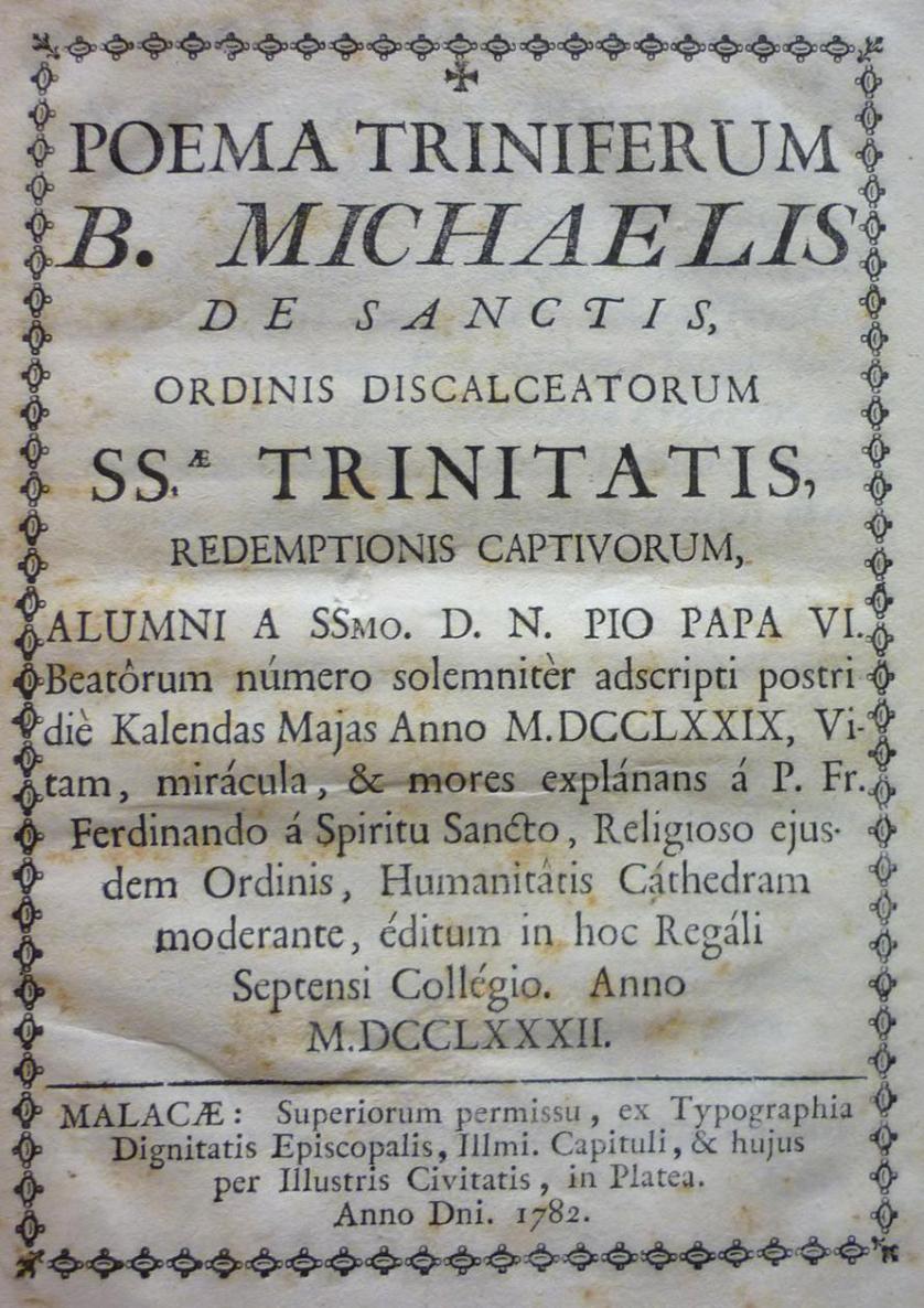 Poema triniferum B. Michaelis de Sanctis
