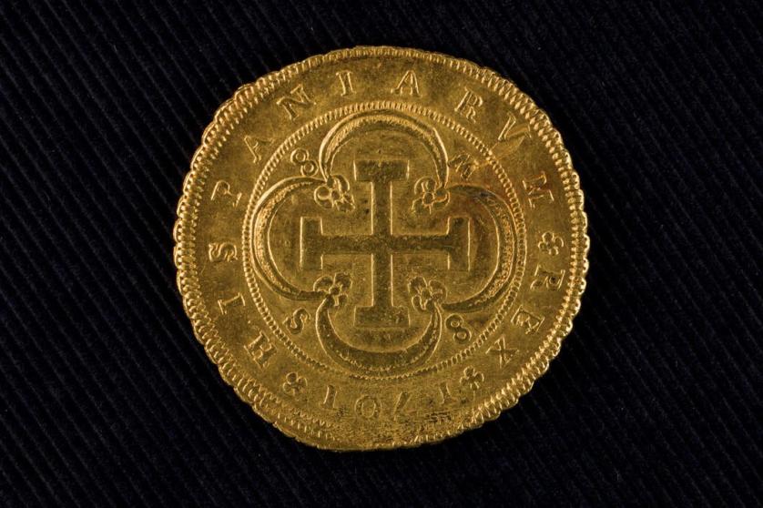 8 escudos. Felipe V. 1701. Sevilla. M. Muy rara