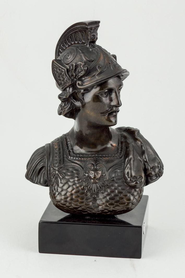 Busto de centurión romano en bronce