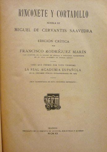 Cervantes. Rinconete y Cortadillo