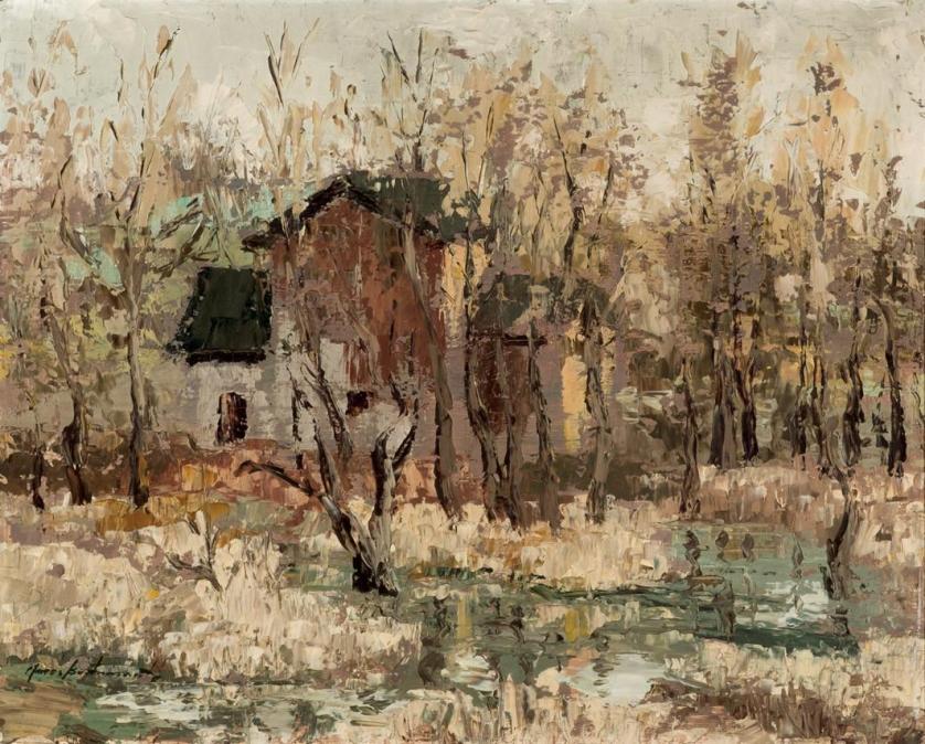 Pedro Marcos Bustamante. Landscape with house