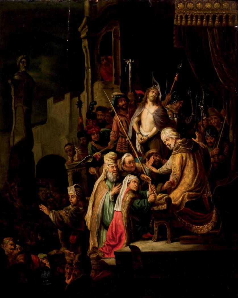 Escuela de Rembrandt. Jesús ante Pilatos