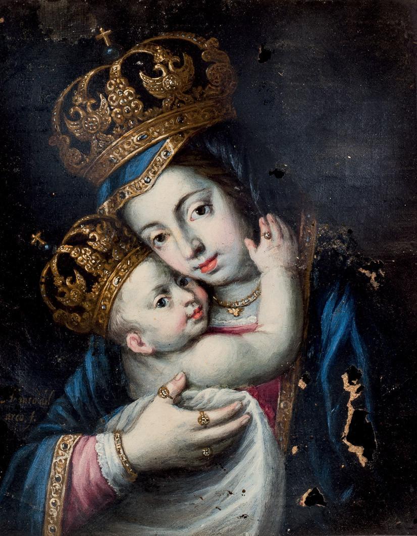 Escuela española, S. XIX. Virgen con Niño