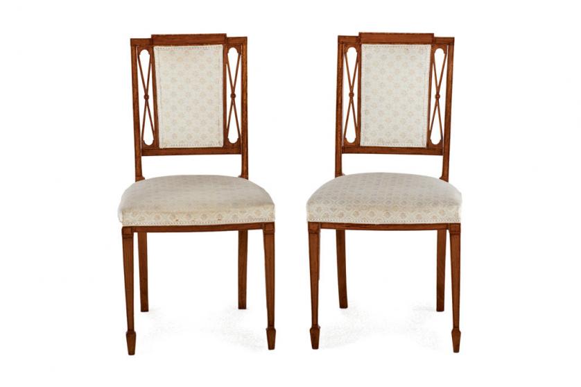 A pair of satinwood chairs