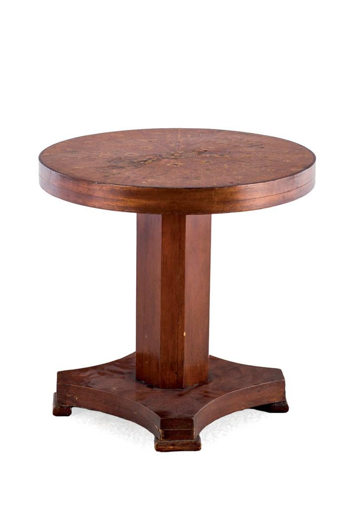 A wood marquetry side table