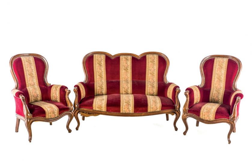 A Spanish Sofa and Two Armchairs