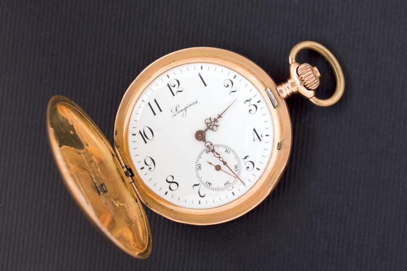 Reloj de bolsillo Longines de oro, h. 1905