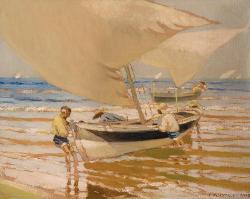 Enrique Martínez Cubells. Pescadores junto al mar