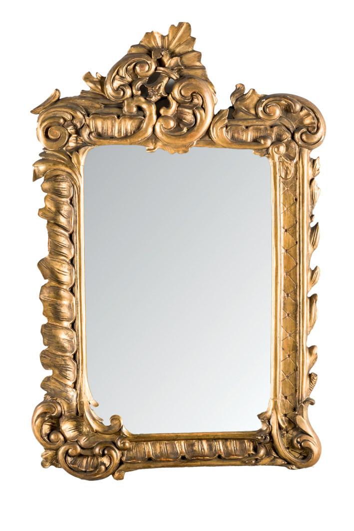 Espejo de pared en madera dorada