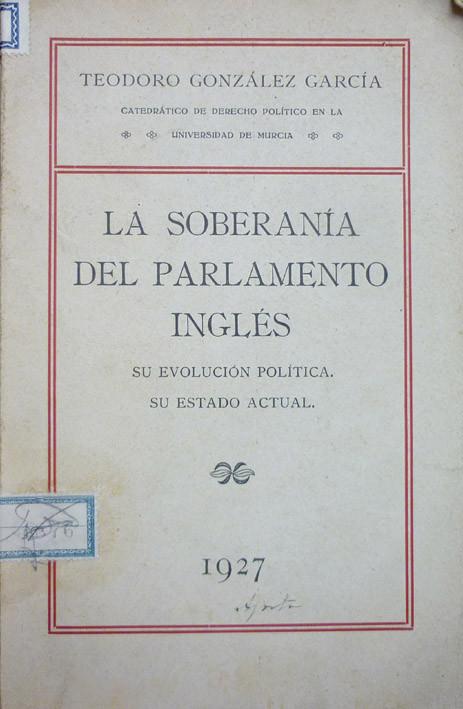 González. La soberanía del parlamento inglés