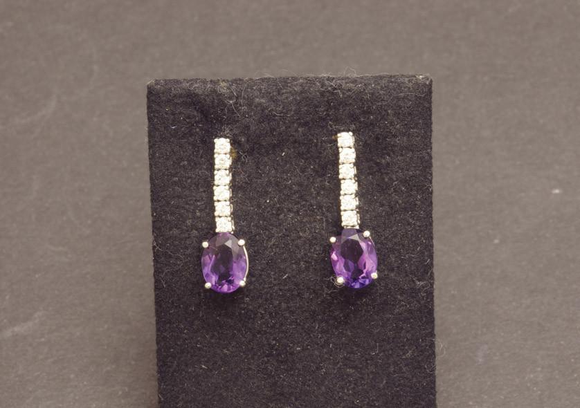 Amethyst and diamond earrings