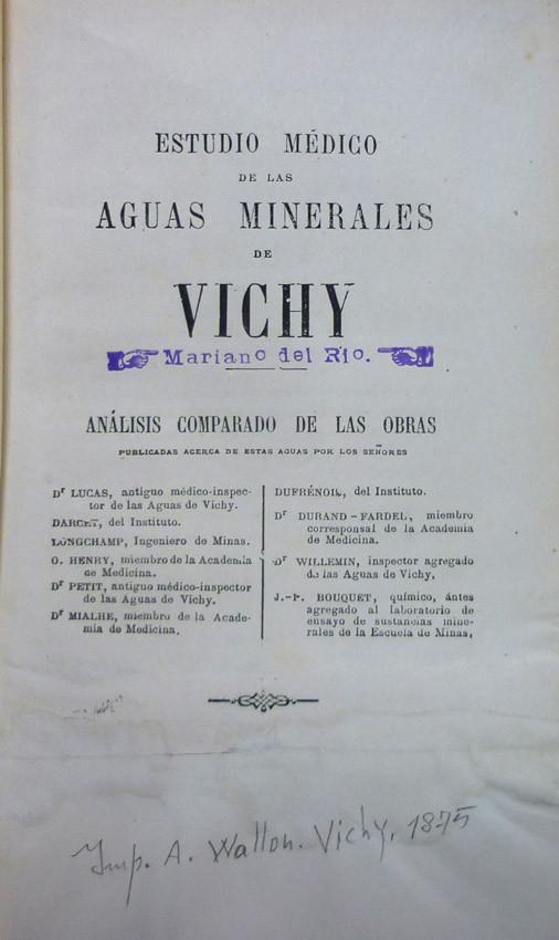 Estudio médico aguas minerales de Vichy